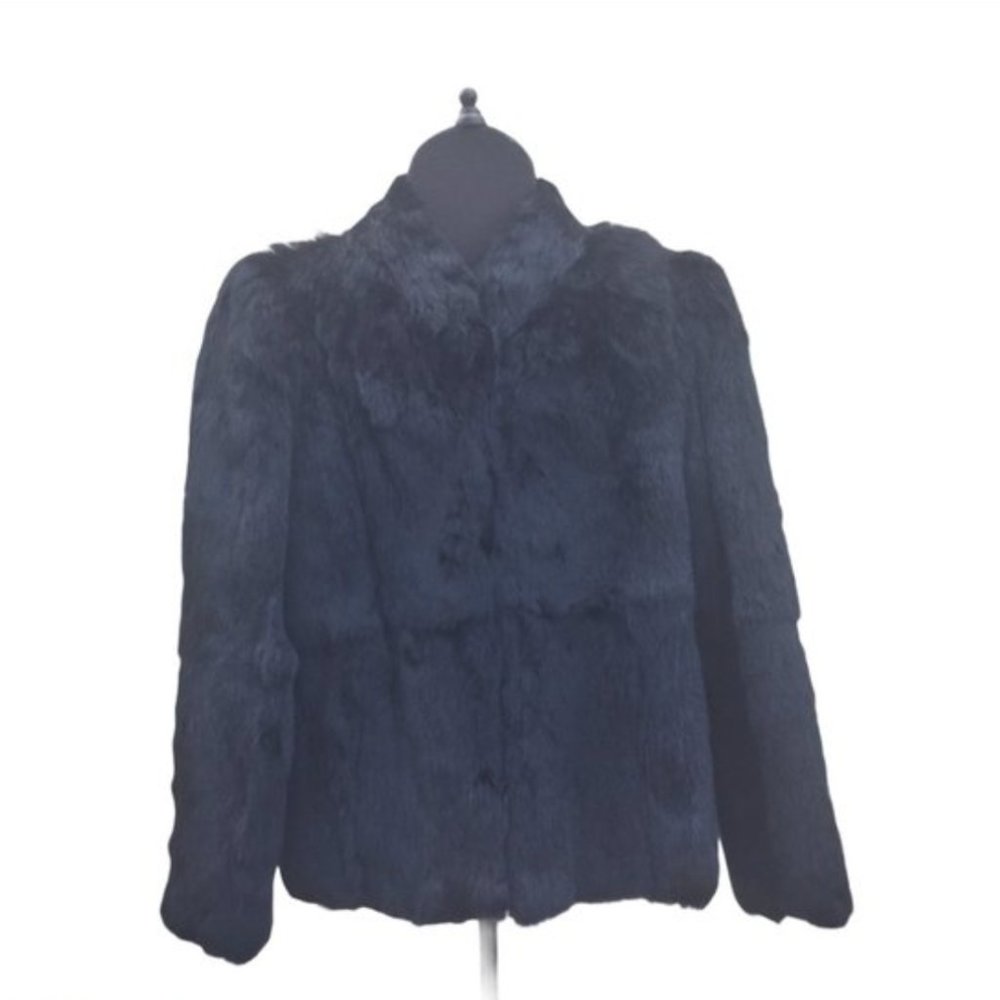 Vintage Black Fur Jacket Sz 4-6 Smal Classic
